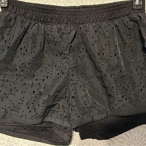 Girl’s Black Eyelet Shorts
